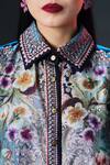 Shop_Rajdeep Ranawat_Slate Silk Collared Kamara Floral Printed _Online_at_Aza_Fashions