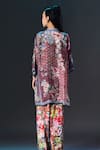 Shop_Rajdeep Ranawat_Multi Color Silk Embroidery Collared Printed Ghazal Tunic _at_Aza_Fashions