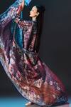 Shop_Rajdeep Ranawat_Multi Color Silk Embroidery Collared Printed Ghazal Tunic 