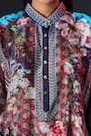 Shop_Rajdeep Ranawat_Multi Color Silk Embroidery Collared Printed Ghazal Tunic _Online