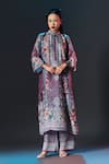Buy_Rajdeep Ranawat_Multi Color Silk Collared Printed Ghazala Tunic _at_Aza_Fashions