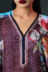 Buy_Rajdeep Ranawat_Multi Color Silk V-neck Kaliza V Floral _Online_at_Aza_Fashions