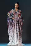 Shop_Rajdeep Ranawat_White Silk Embroidery V-neck Imama Printed Long V 