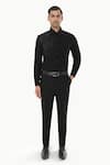 Kustomeyes_Black Rayon Embroidery The Noir Lotus Shirt _Online_at_Aza_Fashions