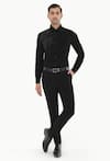 Buy_Kustomeyes_Black Rayon Embroidery The Noir Lotus Shirt _at_Aza_Fashions