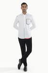 Buy_Kustomeyes_White Cotton Serene Shirt _at_Aza_Fashions