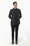 Kustomeyes_Black Embroidery Noir Bloom Designer Bandhgala And Pant Set _Online_at_Aza_Fashions