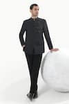 Buy_Kustomeyes_Black Embroidery Noir Bloom Designer Bandhgala And Pant Set _at_Aza_Fashions