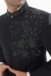 Buy_Kustomeyes_Black Embroidery Noir Bloom Designer Bandhgala And Pant Set 