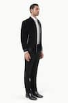 Kustomeyes_Black Cotton, Velvet Code Designer Bomber Jacket _Online_at_Aza_Fashions