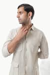 Shop_Kustomeyes_Beige Linen Desert Scout Pure Designer Shirt _Online_at_Aza_Fashions