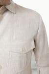 Kustomeyes_Beige Linen Desert Scout Pure Designer Shirt _at_Aza_Fashions