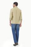 Shop_Kustomeyes_Beige Linen Sandstone Trail Designer Dark Shirt _at_Aza_Fashions