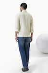 Shop_Kustomeyes_Lime Linen Citrus Field Yellow Pure Designer Shirt _at_Aza_Fashions