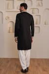 Shop_Kustomeyes_Black Cotton Embroidery Noir Edge Designer Kurta Set _at_Aza_Fashions