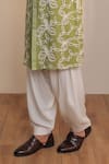 Kustomeyes_Mint Knit, Cotton Embroidery Verdant Weave Green Kurta Set _Online_at_Aza_Fashions