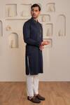 Buy_Kustomeyes_Blue Cotton Sequins, Embroidery Designer Midnight Shard Kurta Set _Online_at_Aza_Fashions