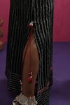 Buy_Pink City By Sarika_Black Silk Mirrors Round Neck Bandhani Magic Kaftan _Online_at_Aza_Fashions