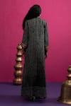 Shop_Pink City By Sarika_Black Silk Mirrors Round Neck Bandhani Magic Kaftan _at_Aza_Fashions