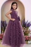 Buy_Petite Pomme_Wine Net Designer Embellished Gown _Online_at_Aza_Fashions
