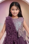 Shop_Petite Pomme_Wine Net Designer Embellished Gown _Online_at_Aza_Fashions