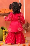 Shop_Cute Couture_Pink Cotton Embroidery Radha Rani Sharara Set _at_Aza_Fashions