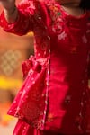 Buy_Cute Couture_Pink Cotton Embroidery Radha Rani Sharara Set _Online_at_Aza_Fashions