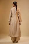 Shop_Label Niti Bothra_Ivory Silk Embroidery V-neck Kurta With Pant _at_Aza_Fashions