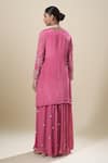 Shop_Samyukta Singhania_Pink Sequins, Embroidery V-neck Kurta Sharara Set _at_Aza_Fashions
