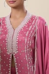 Buy_Samyukta Singhania_Pink Sequins, Embroidery V-neck Kurta Sharara Set 