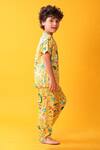 Buy_Anthrilo_Yellow Cotton Dinosaur Print T-shirt And Pyjama Set _Online_at_Aza_Fashions