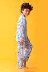 Shop_Anthrilo_Blue Cotton Designer T-shirt And Pyjama Set _Online_at_Aza_Fashions