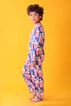 Buy_Anthrilo_Blue Cotton Popcorn Print T-shirt And Pyjama Set _Online_at_Aza_Fashions