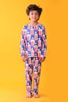 Buy_Anthrilo_Blue Cotton Popcorn Print T-shirt And Pyjama Set _at_Aza_Fashions