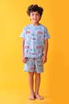 Buy_Anthrilo_Blue Cotton Designer T-shirt And Shorts Set _at_Aza_Fashions