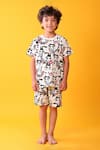 Buy_Anthrilo_White Cotton Designer Print T-shirt And Shorts Set _at_Aza_Fashions