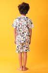 Shop_Anthrilo_White Cotton Designer Print T-shirt And Shorts Set _at_Aza_Fashions