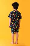 Shop_Anthrilo_Navy Cotton Dinosaur Print T-shirt And Shorts Set _at_Aza_Fashions