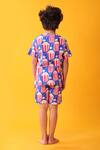 Shop_Anthrilo_Blue Cotton Popcorn Print T-shirt And Shorts Set _at_Aza_Fashions