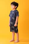 Buy_Anthrilo_Navy Cotton Graphic Print T-shirt And Shorts Set _Online_at_Aza_Fashions
