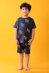 Buy_Anthrilo_Navy Cotton Graphic Print T-shirt And Shorts Set _at_Aza_Fashions