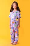 Anthrilo_Purple Cotton Graphic T-shirt And Pyjama Set _at_Aza_Fashions