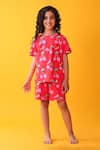 Buy_Anthrilo_Red Cotton Cherry Print T-shirt And Shorts Set _at_Aza_Fashions