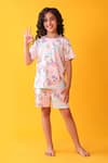 Buy_Anthrilo_Pink Cotton Unicorn Print T-shirt And Shorts Set _at_Aza_Fashions