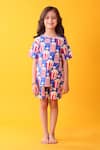 Buy_Anthrilo_Blue Cotton Popcorn Print T-shirt And Shorts Set _at_Aza_Fashions