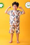 Anthrilo_Blue Cotton Designer T-shirt And Shorts Set _at_Aza_Fashions