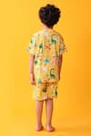 Shop_Anthrilo_Yellow Cotton Dinosaur Print T-shirt And Shorts Set _at_Aza_Fashions