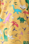 Anthrilo_Yellow Cotton Dinosaur Print T-shirt And Shorts Set _at_Aza_Fashions