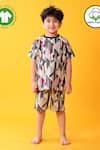 Shop_Anthrilo_Gray Cotton Designer Dark Grey T-shirt And Shorts Set _Online_at_Aza_Fashions