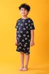 Buy_Anthrilo_Black Cotton Printed T-shirt And Shorts Set _at_Aza_Fashions